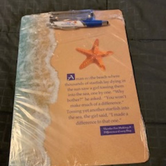 Plastic Clipboard A4 Letter Size, Starfish Seashell Beach - Picture 1 of 7